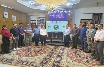 Embassy of India, Baghdad celebrated the 9th 'Aurveda Day'. Cd'A T. Hangshing administered the 'Ayurveda Pledge' to the Mission's officers and officials.